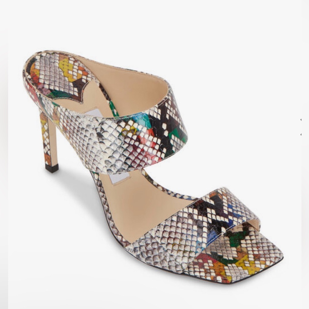 Jimmy Choo Hira Rainbow Snakeskin Slide